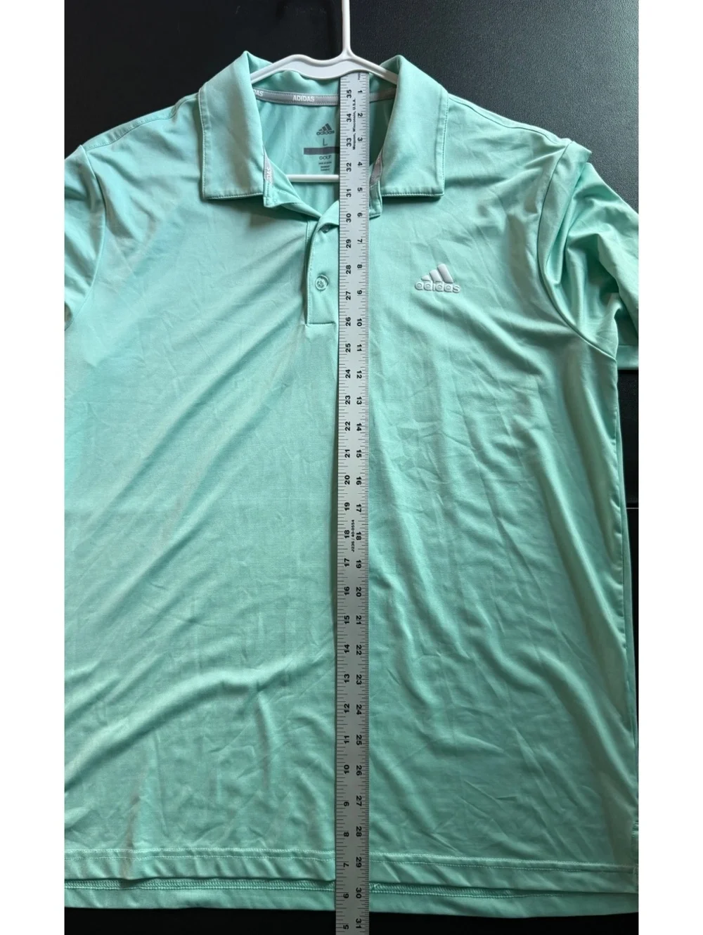 Adidas Men's Golf Polo Shirt Size Large Mint Green Polyester Spandex